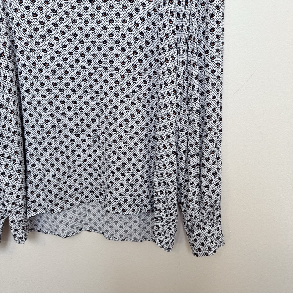 Loft Womens Small Rayon Long Sleeve Printed Blouse - Picture 8 of 15